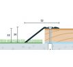 Šampanský Matný, Ukončovací profil vŕtaný 52x24 mm, hrúbka 22 mm, dĺžka 270 cm