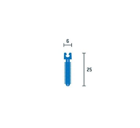 Lamelová hmoždina pre ohýbateľný prechodový profil, nylon, priemer 6 mm, dĺžka 25 mm