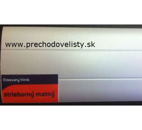 Strieborný Matný Schodová hrana vŕtaná s PVC vložkou 60x34 mm, dĺžka 250 cm